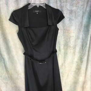 Black satin-stretch cocktail dress